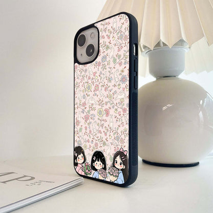 Floral Friends Girls Glass Case