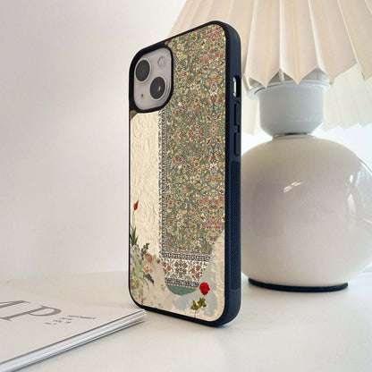 Emberoidery Carpet Pattern Glass Case