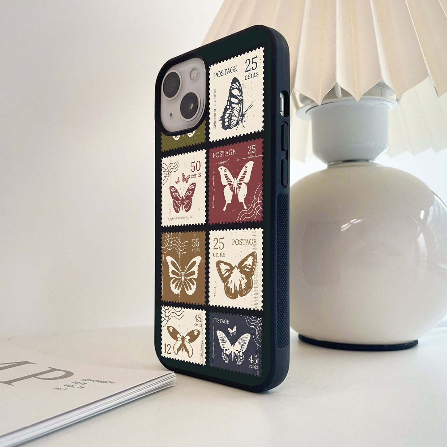 Butterfly Stamps Glass Case