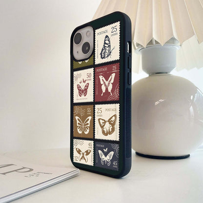 Butterfly Stamps Glass Case