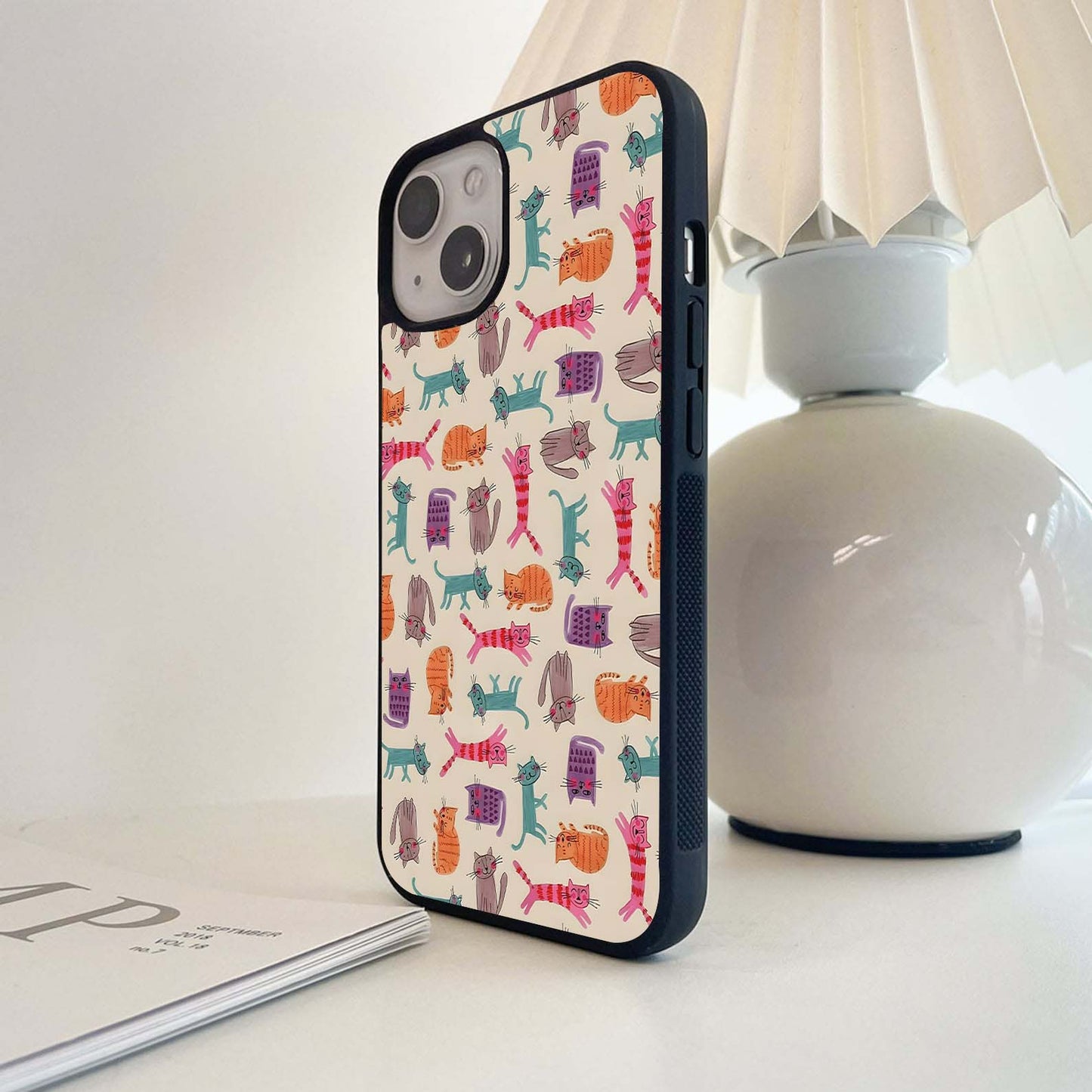 Funky Feline Cats Glass Case