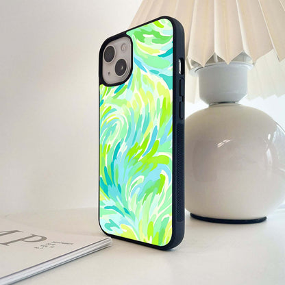 Green Mint Mirage Glass Case