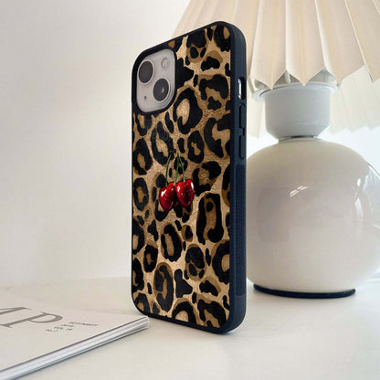 Leopard Wild Cherry Glass Case