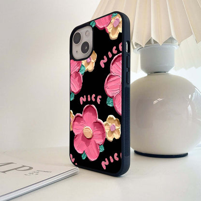 Textured Flower Pop Glass Case