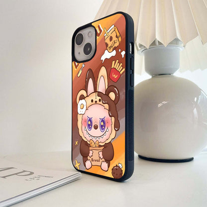 Labubu with Bread Glass Case