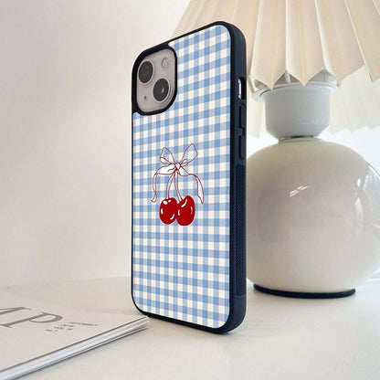 Blusshy Cherry With Checker Glass Case