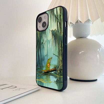 Crocodile Lake Scenery Glass Case