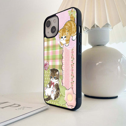 Cats Sweet Button Glass Case