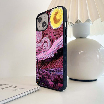 Blusshy Pink Vangogh Glass Case