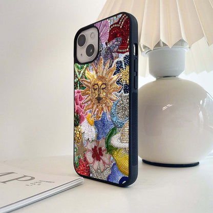 Celestial Floral and playful Glass Case