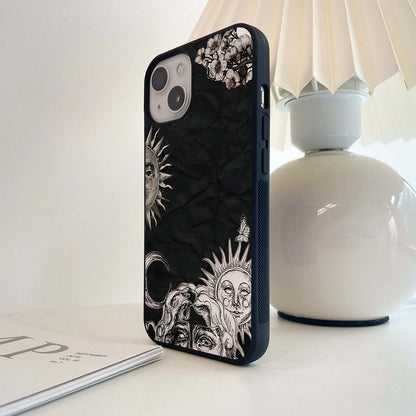 Solar Bloom Sketch Glass Case