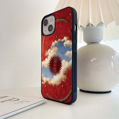 Red Velvet Sky Glass Case