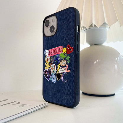 Denim patch style Glass Case