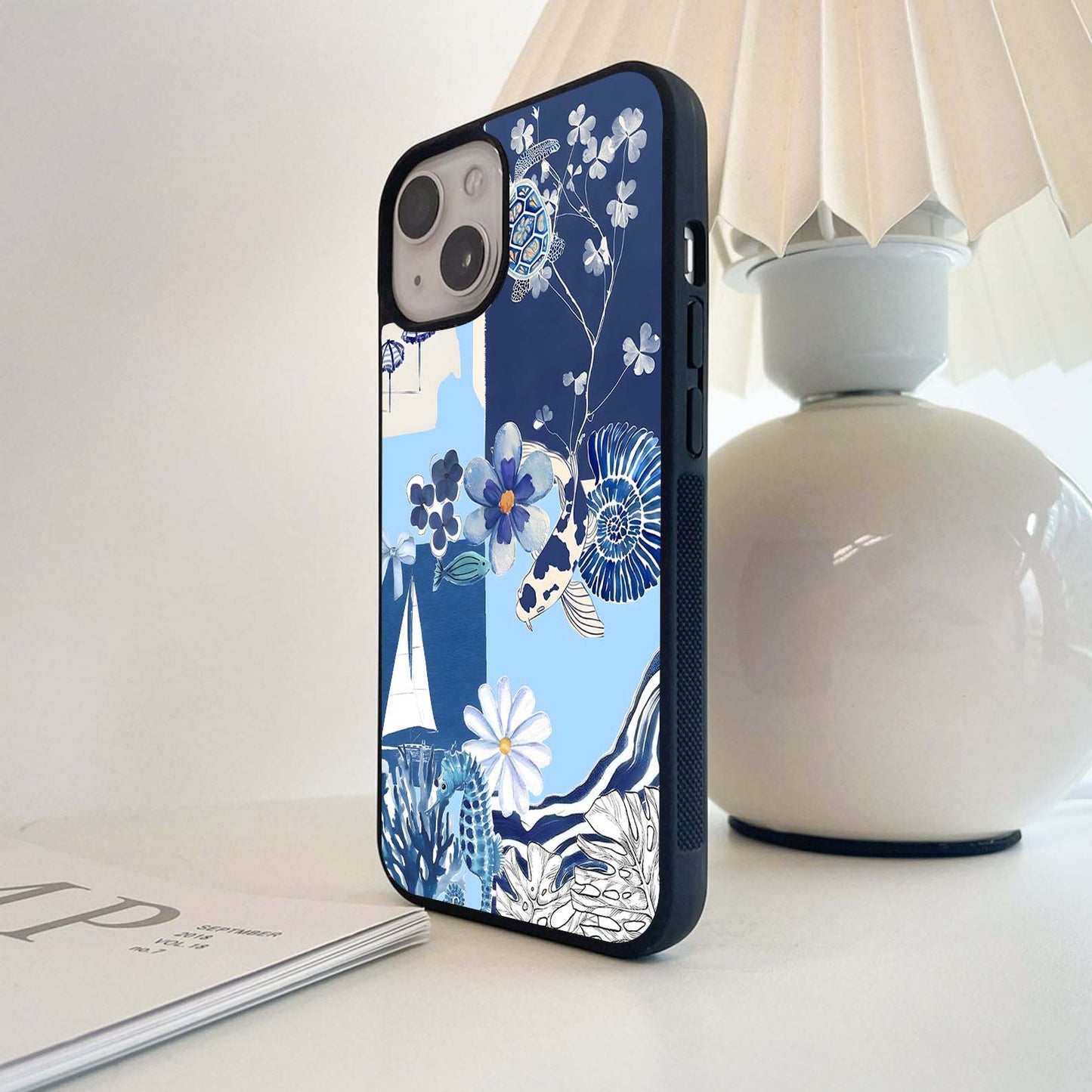 Ocean Patch Collage Glass Case