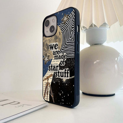 Collage with Moon & Quote Glass Case