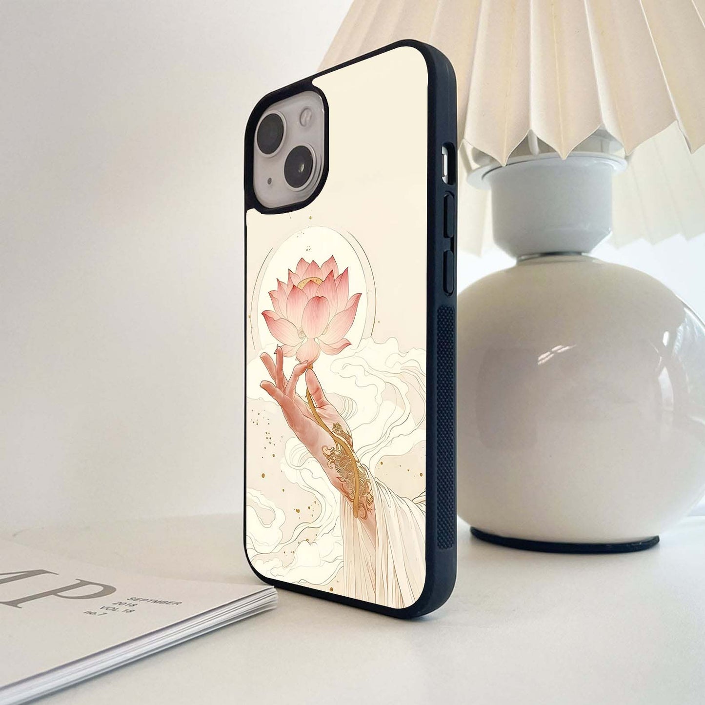 Serene Lotus Touch Glass Case