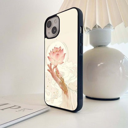 Serene Lotus Touch Glass Case