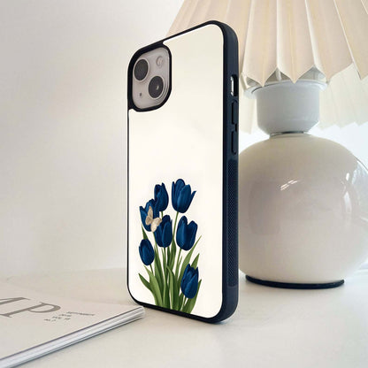 Tulip With Mini Butterfly Glass Case