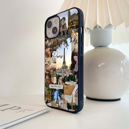 Paris Aesthetic Collage Glass Case