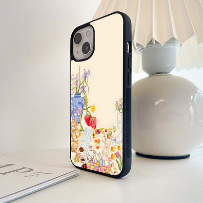 Aesthetic Retro Bloom Board Glass Case