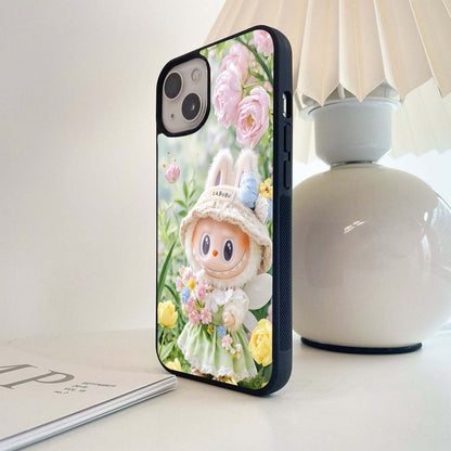 Cute Hat Labubu Glass Case