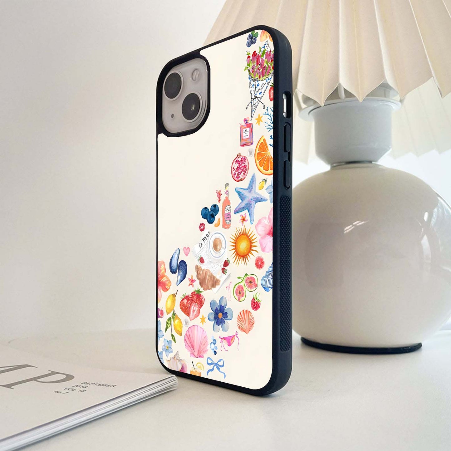 Aesthetic Colorful Doodles Glass Case