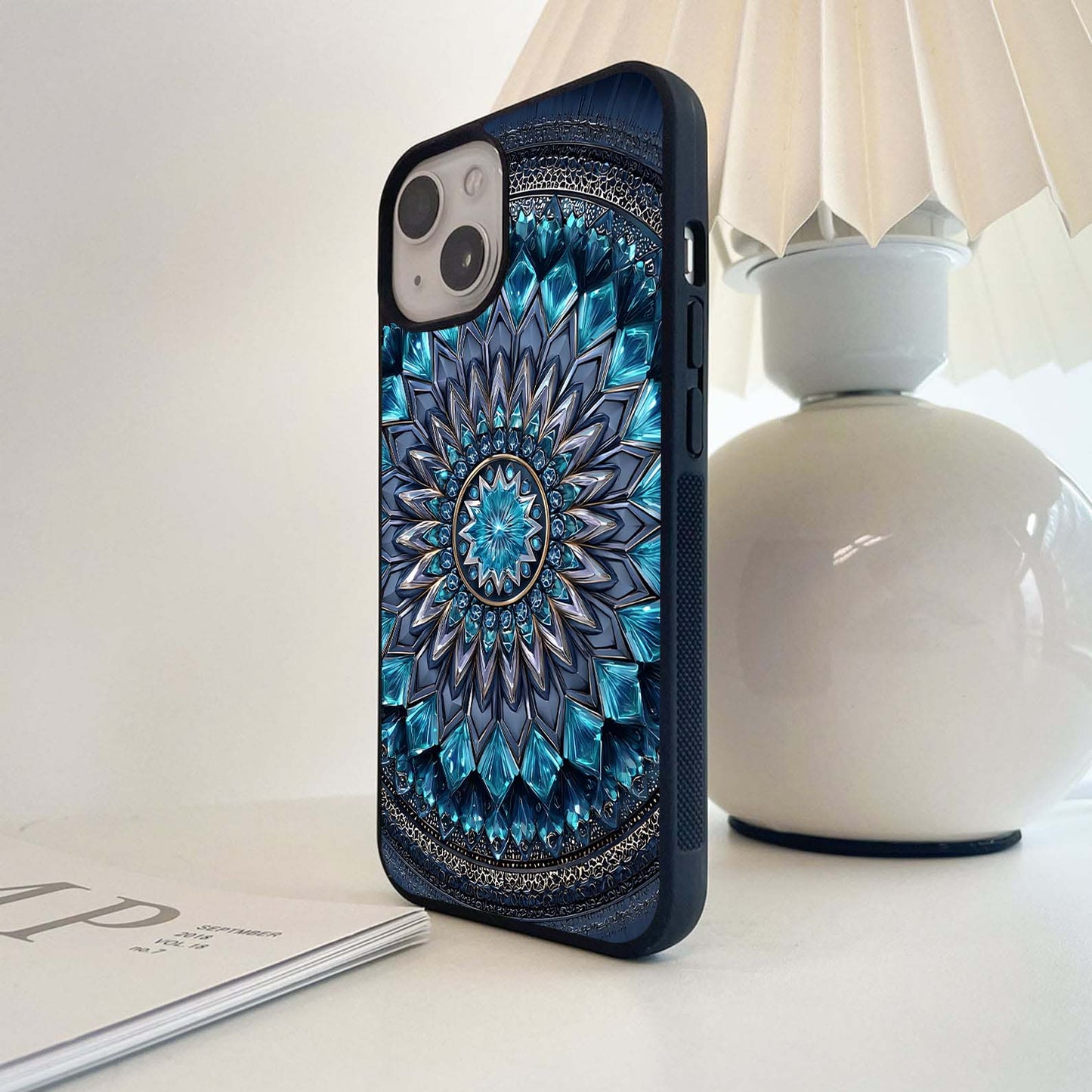 Sapphire Gem Radiance Glass Case