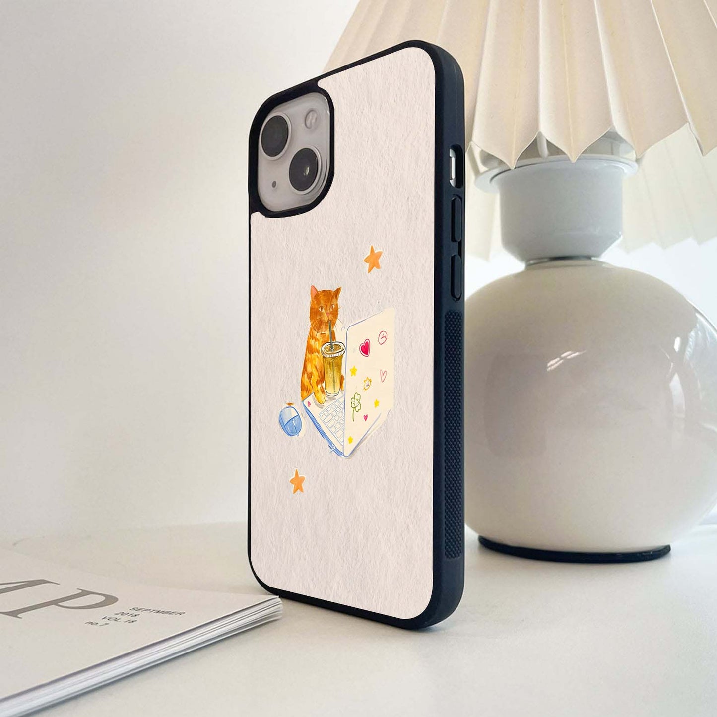 Cat Study Glass Case