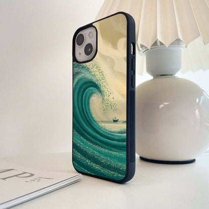 Emraled Pastel Wave Glass Case