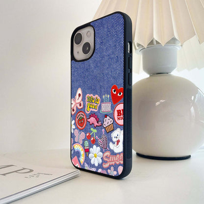 Denim Patch Delight Glass Case