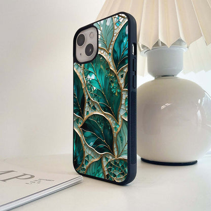 Emerald Leaf Glass Glass Case