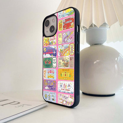 Stamp Pattern Glass Case