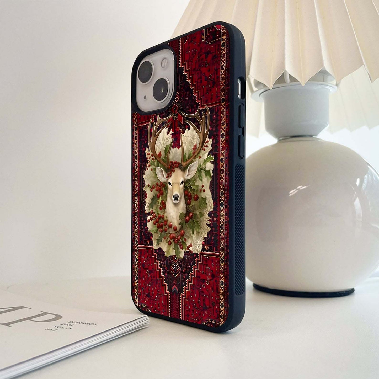 Cheery Deer Glass Case