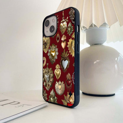 Crimson Sky Cranes Glass Case