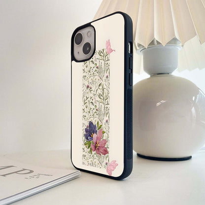 Botanical with Butterflies Glass Case