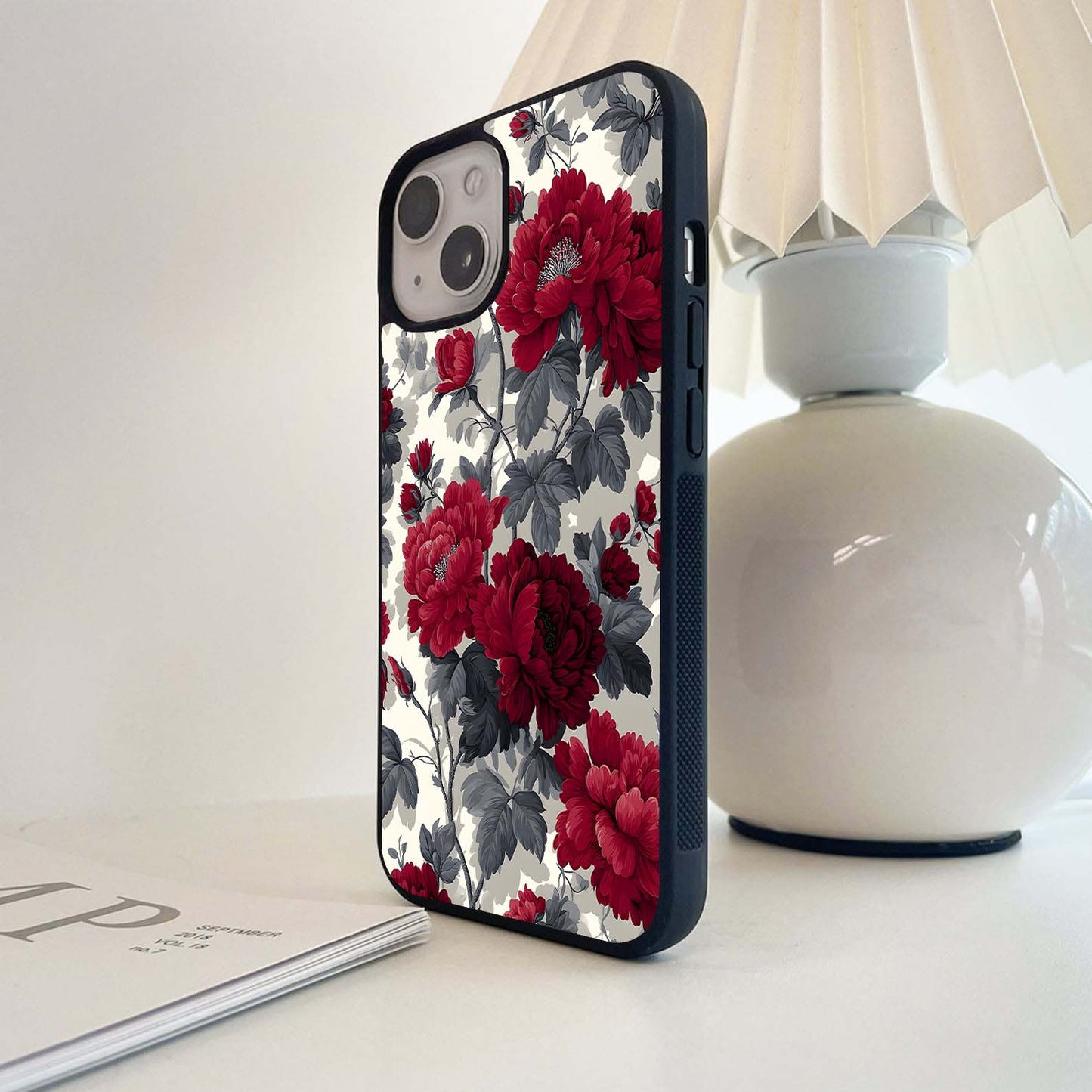 Velvet Peony Garden Glass Case