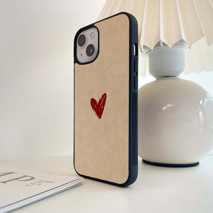 Simple Heart Statement Glass Case