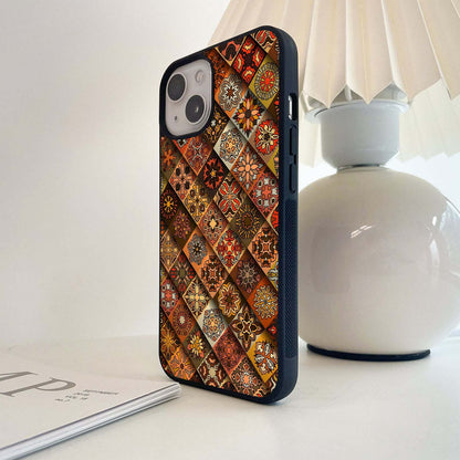 Orange Decorative Tiles Glass Case