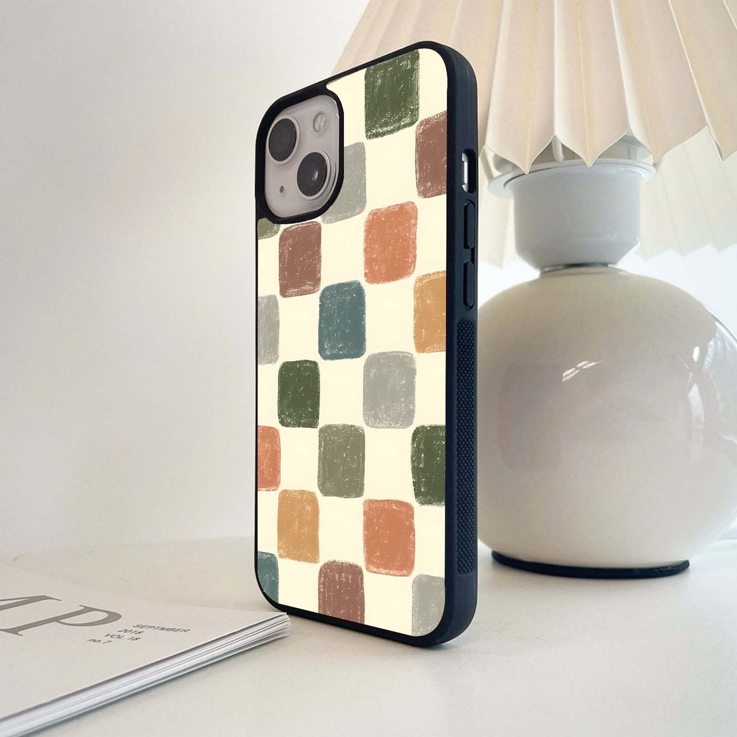 Colored Box pattern Glass Case