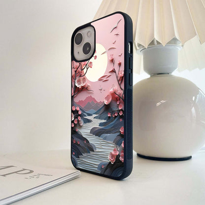 Moonlit Blossom River Glass Case