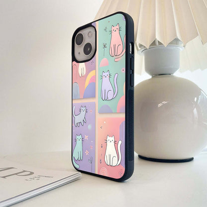 Cute Kitty Pastel Glass Glass Case
