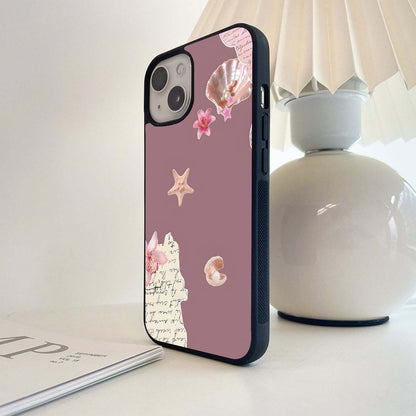 Seashell Pink Letters Glass Case