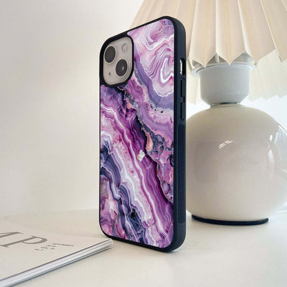 Violet Crystal Marble Glass Case