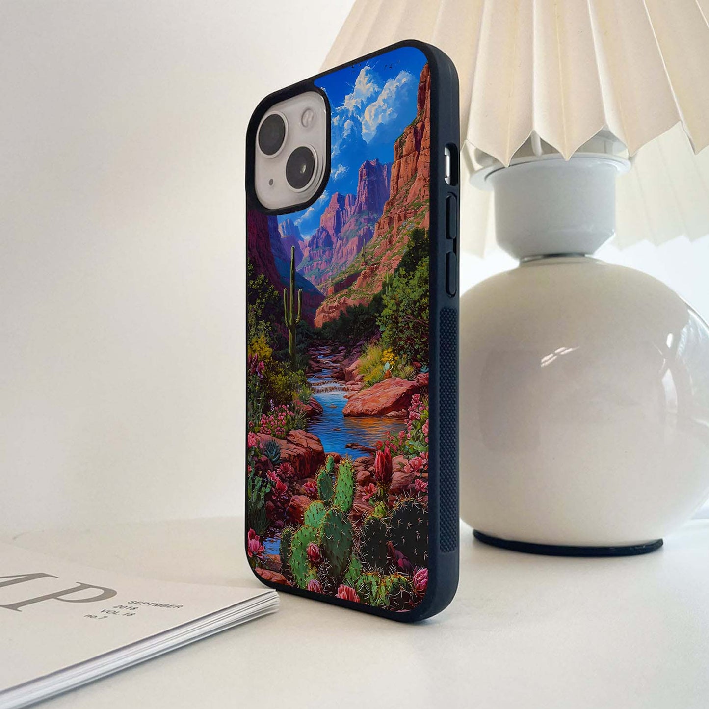 Cactus Desert Bloom Valley Glass Case