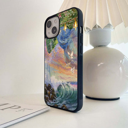 Celestial Doves Stars Glass Case