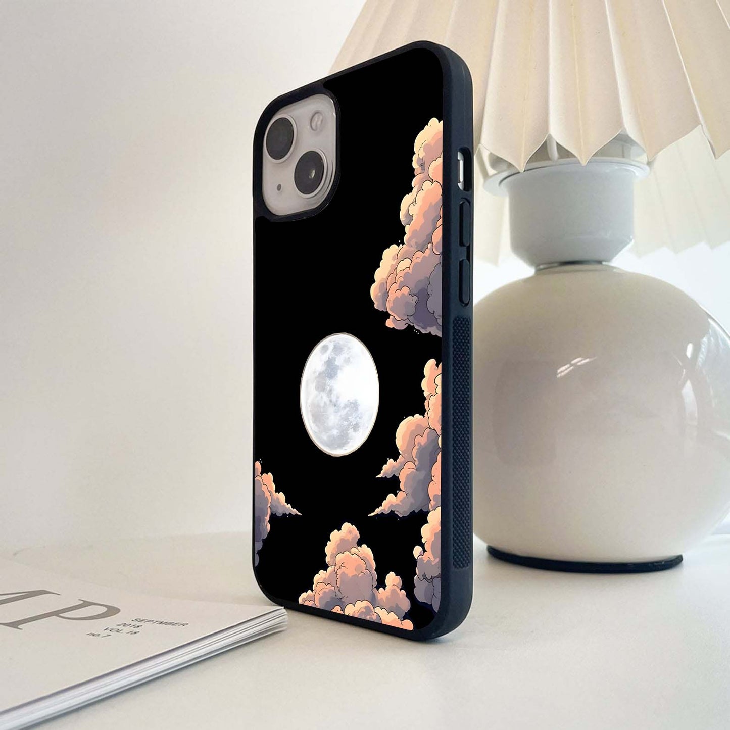 Bright Cloud Moon Glass Case