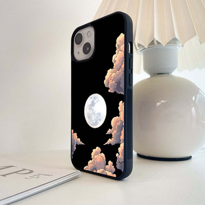 Bright Cloud Moon Glass Case