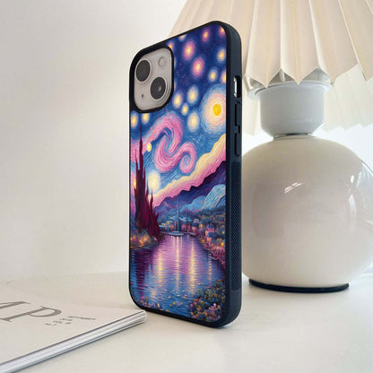 Cosmic Night Swirl Glass Glass Case