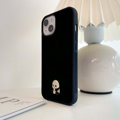 Midnight Panda Love Glass Case