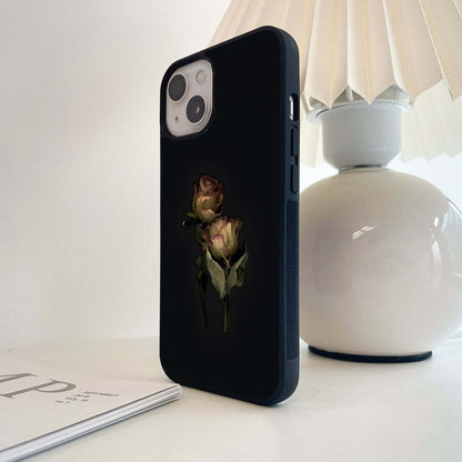 Dried Rose Glass Case